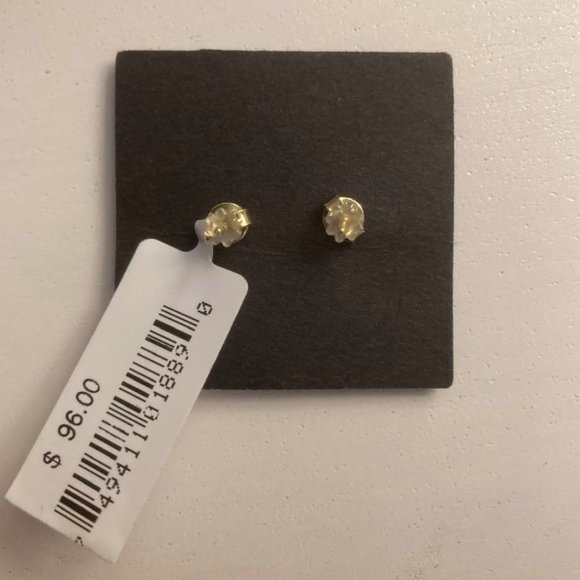 AQUA Small Cross Stud Earrings in 18K Gold-Plated Sterling Silver - Picture 2 of 2